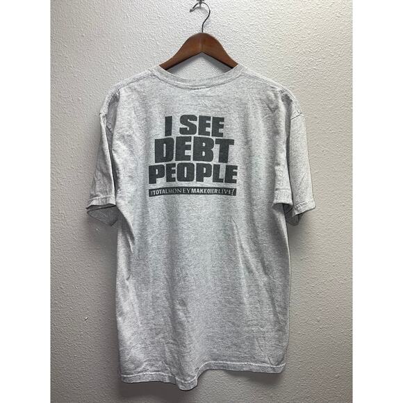 Vintage Dave Ramsey Show Shirt I See Debt People Total Money Makeover Gray Tee L - Picture 2 of 9